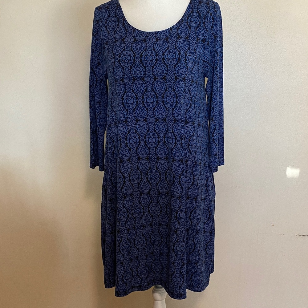 Nicole Miller Blue Patterned Dress